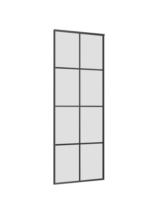 Liukuovi asennustarvikkeilla musta 76x205 cm ESG lasi