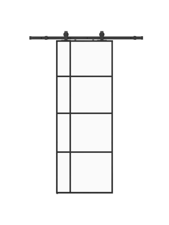Liukuovi asennustarvikkeilla musta 76x205 cm ESG lasi