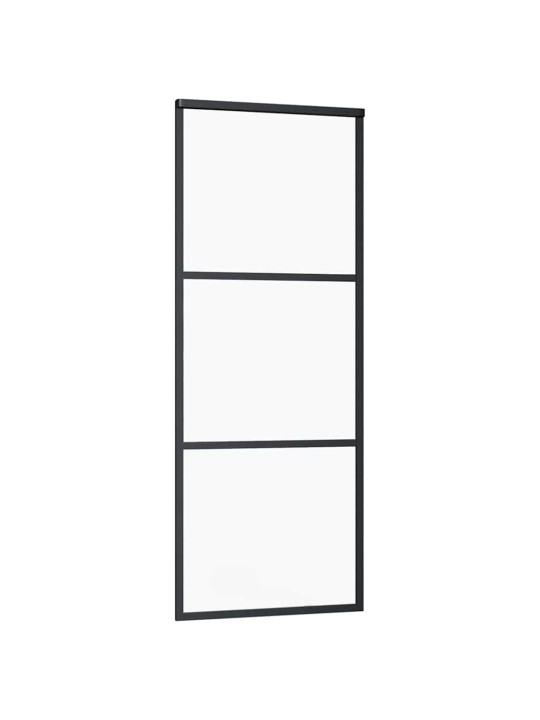 Liukuovi asennustarvikkeilla musta 76x205 cm ESG lasi