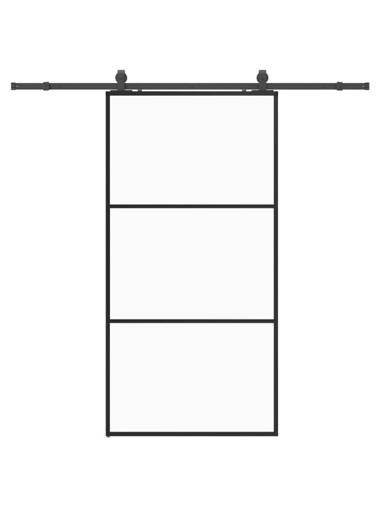 liukuovi laitteistosarjalla musta 102x205 cm ESG lasi