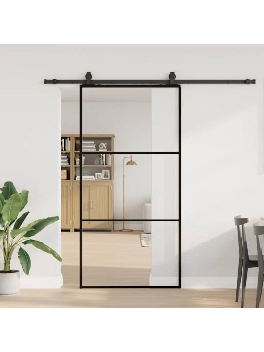 liukuovi laitteistosarjalla musta 102x205 cm ESG lasi