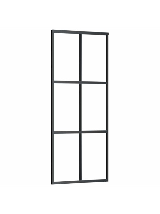 Liukuovi asennustarvikkeilla musta 76x205 cm ESG lasi