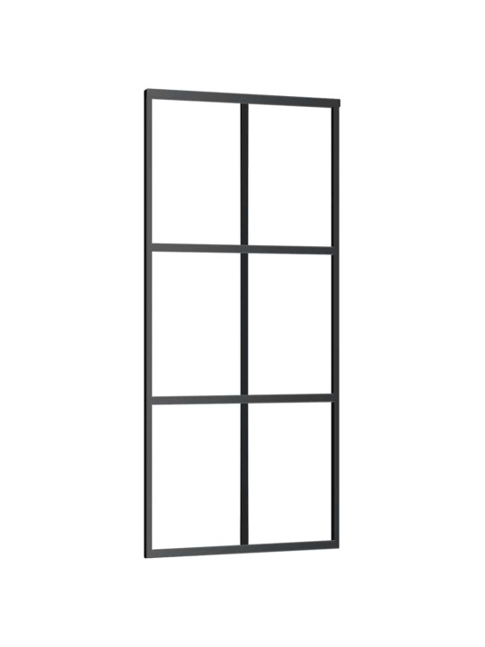 Liukuovi asennustarvikkeilla musta 90x205 cm ESG lasi