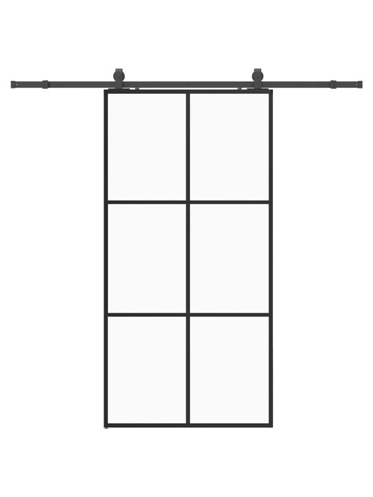 liukuovi laitteistosarjalla musta 102x205 cm ESG lasi