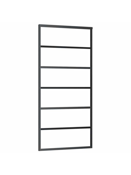 Liukuovi asennustarvikkeilla musta 90x205 cm ESG lasi