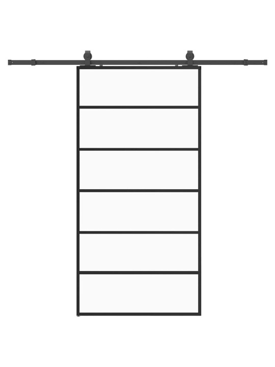 liukuovi laitteistosarjalla musta 102x205 cm ESG lasi