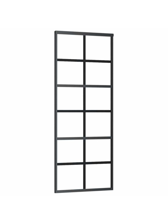Liukuovi asennustarvikkeilla musta 76x205 cm ESG lasi