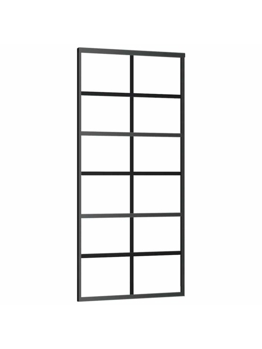 Liukuovi asennustarvikkeilla musta 90x205 cm ESG lasi