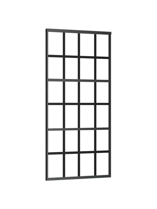 Liukuovi asennustarvikkeilla musta 90x205 cm ESG lasi