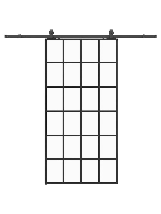 liukuovi laitteistosarjalla musta 102x205 cm ESG lasi