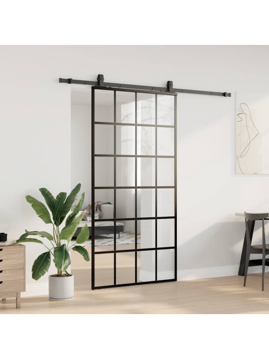 liukuovi laitteistosarjalla musta 102x205 cm ESG lasi