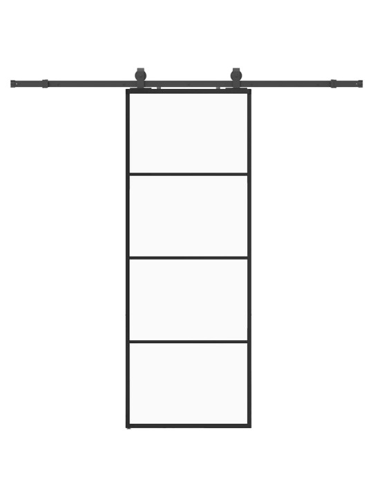 Liukuovi asennustarvikkeilla musta 76x205 cm ESG lasi