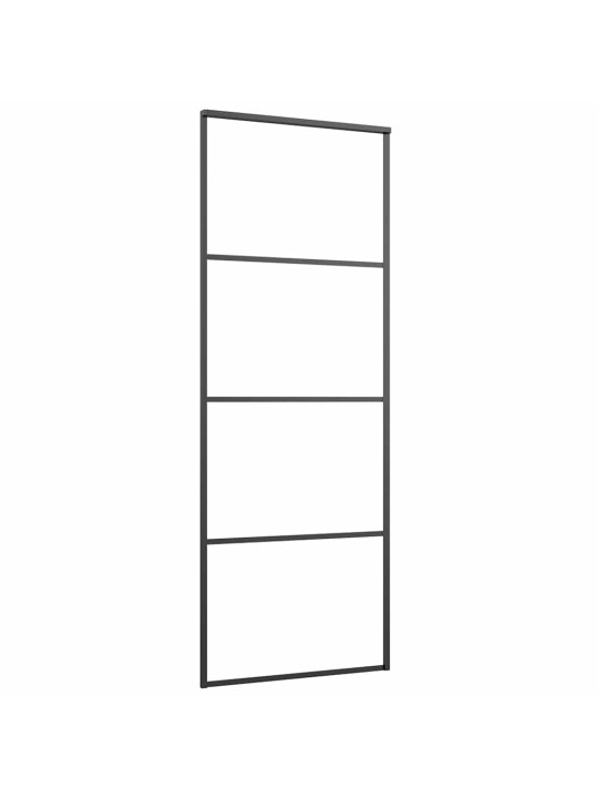 Liukuovi asennustarvikkeilla musta 76x205 cm ESG lasi