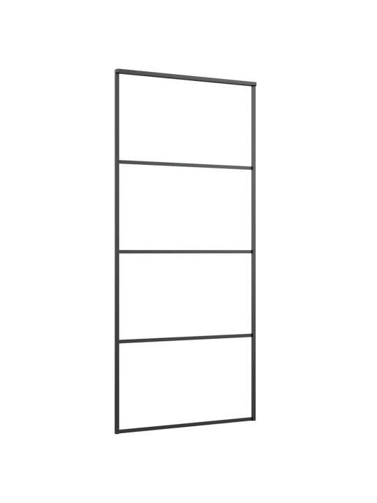 Liukuovi asennustarvikkeilla musta 90x205 cm ESG lasi