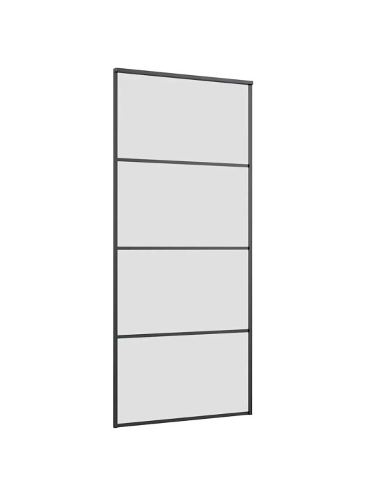 Liukuovi asennustarvikkeilla musta 90x205 cm ESG lasi
