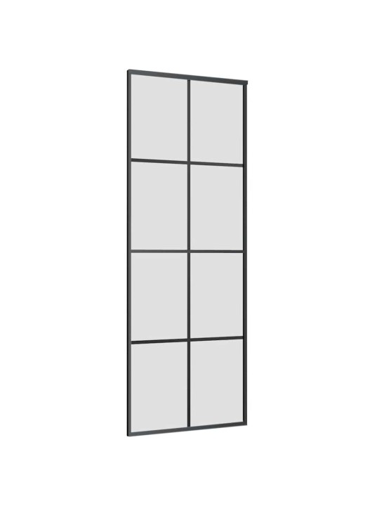 Liukuovi asennustarvikkeilla musta 76x205 cm ESG lasi