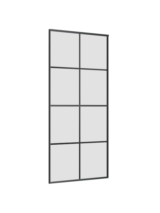 Liukuovi asennustarvikkeilla musta 90x205 cm ESG lasi