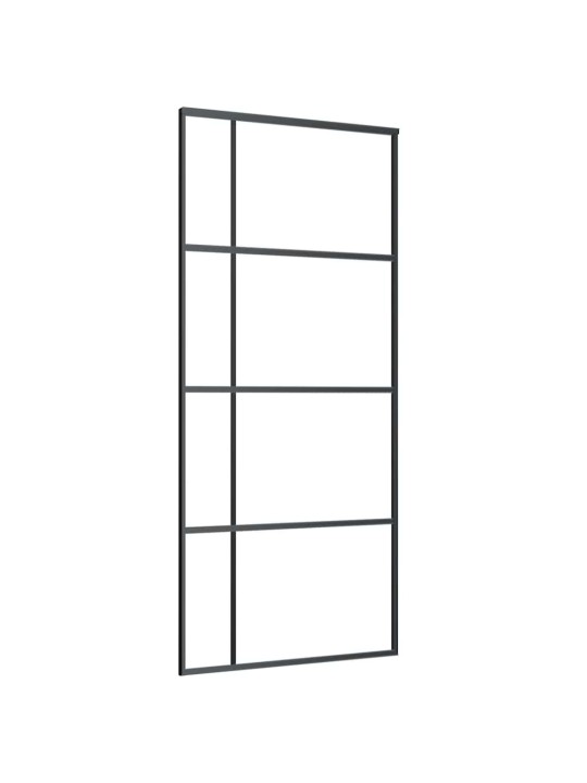 Liukuovi asennustarvikkeilla musta 90x205 cm ESG lasi