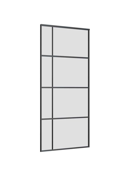Liukuovi asennustarvikkeilla musta 90x205 cm ESG lasi