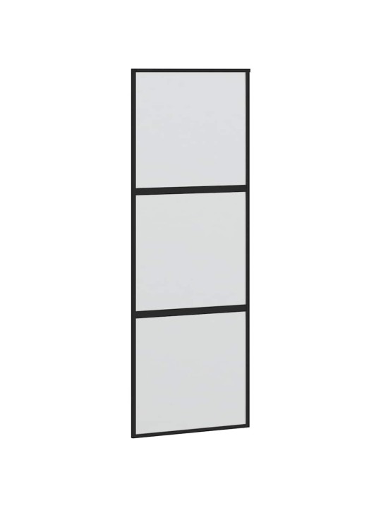 liukuovi laitteistosarjalla musta 76x205 cm karkaistu lasi