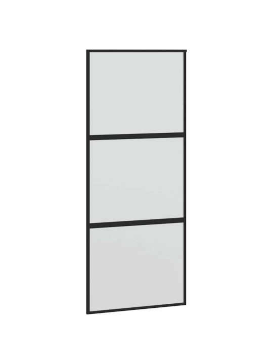liukuovi laitteistosarjalla musta 90x205 cm karkaistu lasi