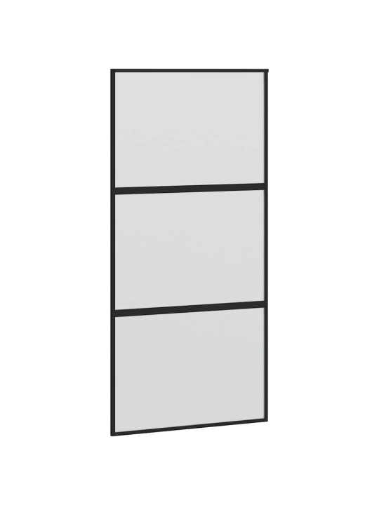 liukuovi laitteistosarjalla musta 102,5x205 cm karkaistu lasi