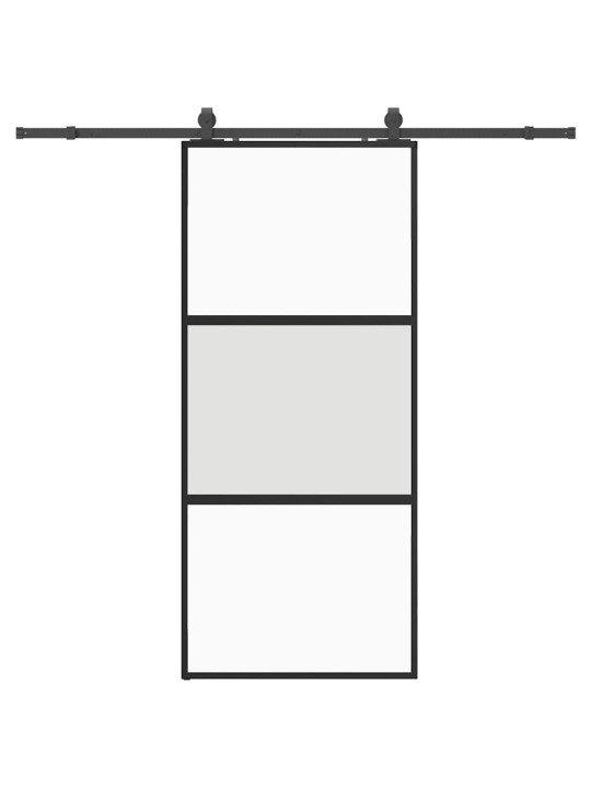 liukuovi laitteistosarjalla musta 90x205 cm karkaistu lasi