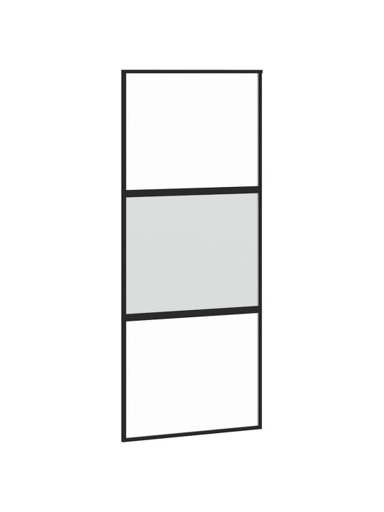 liukuovi laitteistosarjalla musta 90x205 cm karkaistu lasi