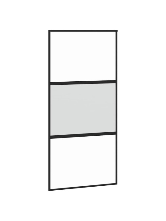 liukuovi laitteistosarjalla musta 102,5x205 cm karkaistu lasi