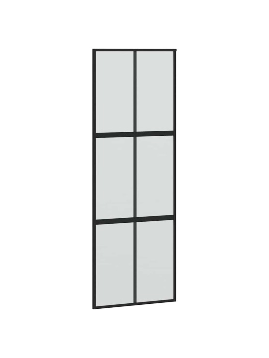 liukuovi laitteistosarjalla musta 76x205 cm karkaistu lasi