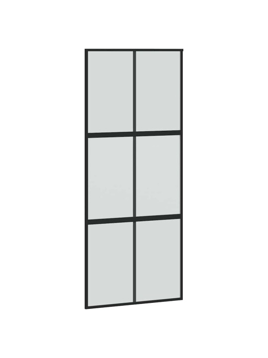 liukuovi laitteistosarjalla musta 90x205 cm karkaistu lasi