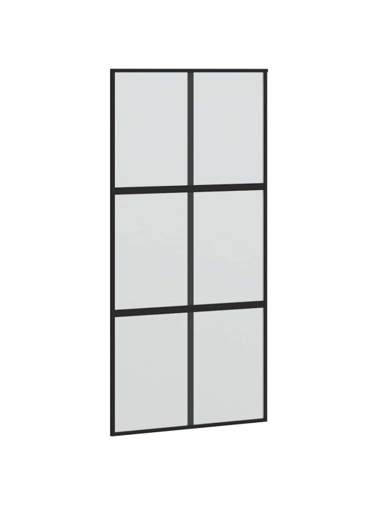 liukuovi laitteistosarjalla musta 102,5x205 cm karkaistu lasi