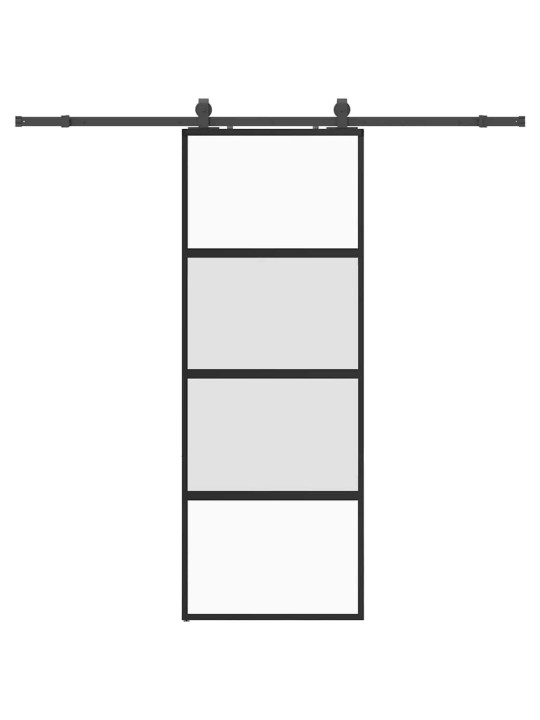 liukuovi laitteistosarjalla musta 76x205 cm karkaistu lasi