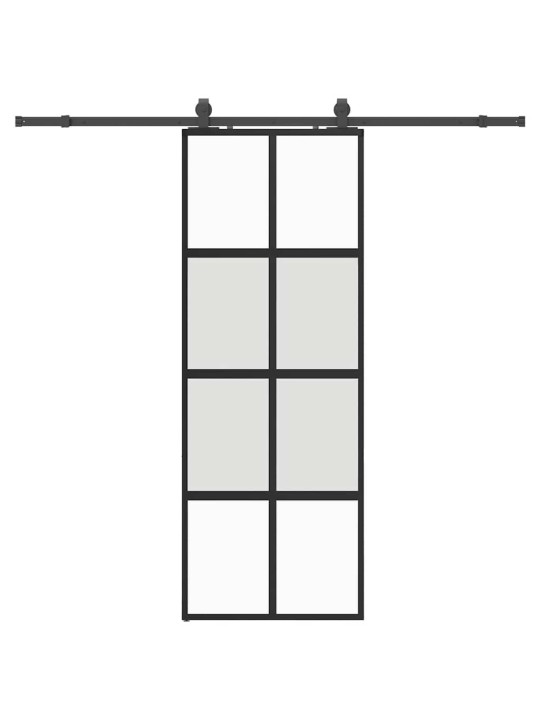 liukuovi laitteistosarjalla musta 76x205 cm karkaistu lasi