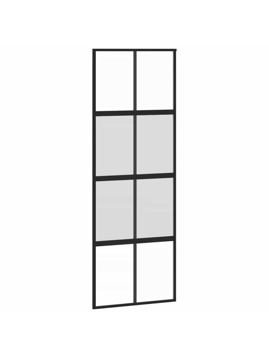 liukuovi laitteistosarjalla musta 76x205 cm karkaistu lasi