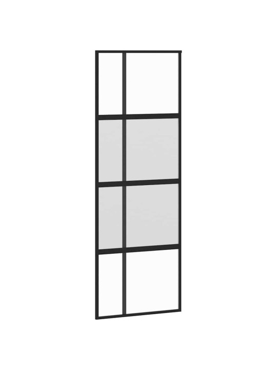 liukuovi laitteistosarjalla musta 76x205 cm karkaistu lasi