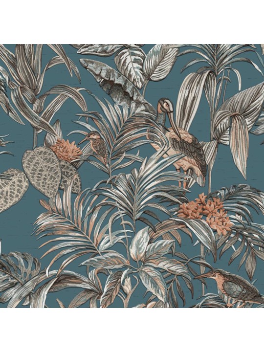 DUTCH WALLCOVERINGS Tapetti Bird-of-Paradise sininen