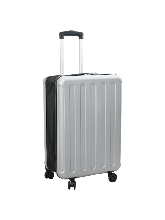 Taitettava matkalaukku kovakotelo 24'' hopea 43x27x66 cm abs