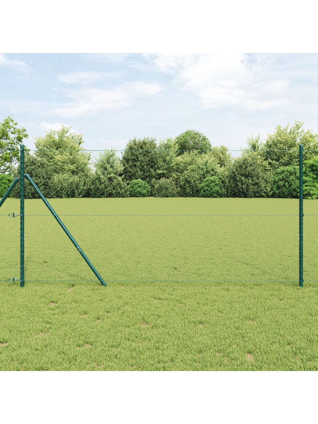 Aitaussetti 2 kpl vihreä pvc-pinnoitteinen teräs 25 x 1,2 m