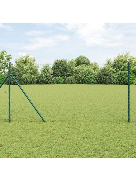 Aitaussetti 2 kpl vihreä pvc-pinnoitteinen teräs 25 x 1,2 m