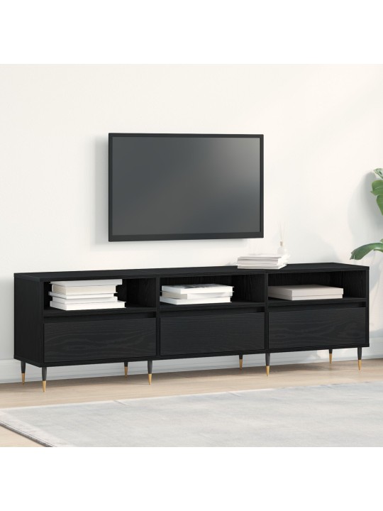 Tv-taso musta tammi 150x30x44,5 cm tekninen puu