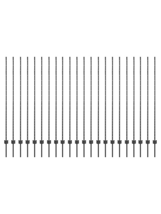 Aitaustukipilarit 44 kpl u-kanava harmaa 200 cm teräs