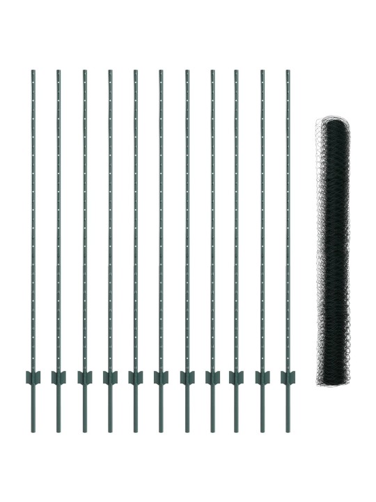 Puutarha-aidanosasto 2 kappaletta vihreä metalli 25 x 1,5 m
