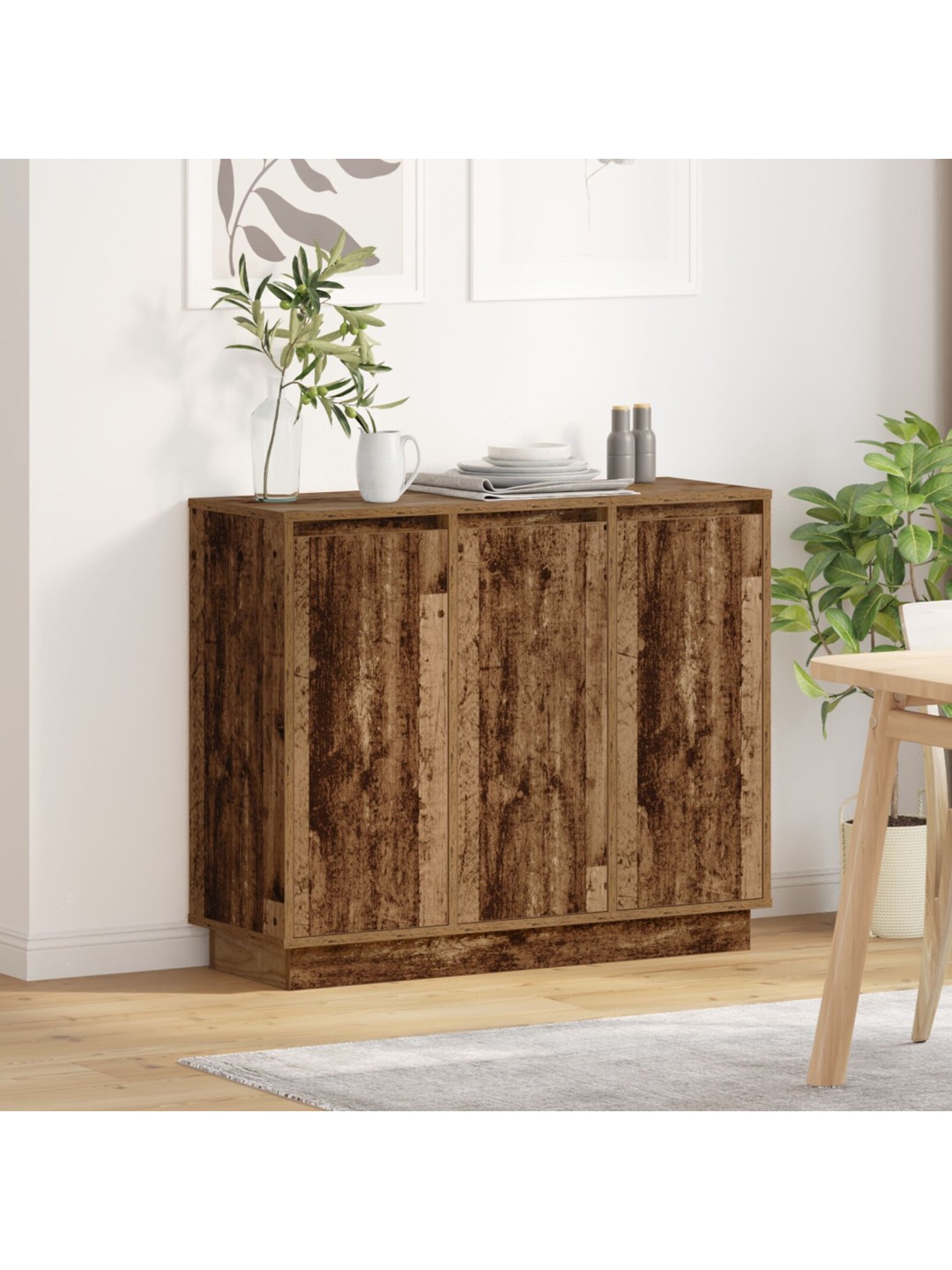 Siivoton laatikko led-valolla, vanha puu, 90x32x75 cm, koneistetusta puusta