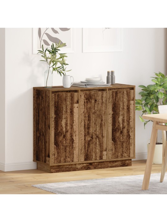 Siivoton laatikko led-valolla, vanha puu, 90x32x75 cm, koneistetusta puusta