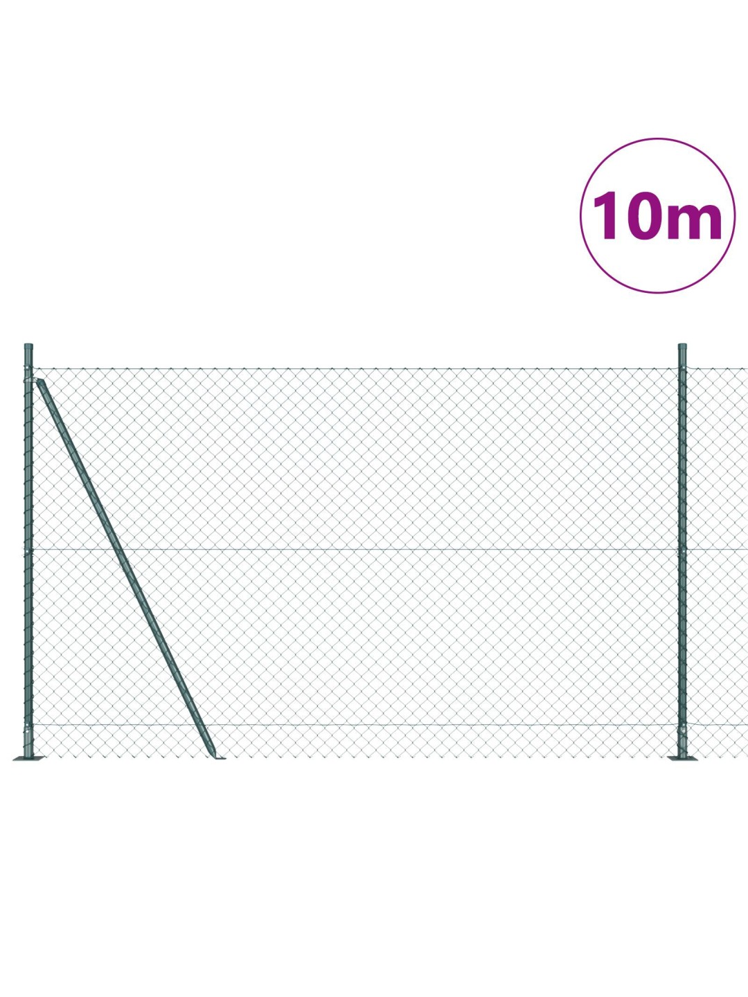 Ketjuaita 7 flangipylväällä 1.5x10 m galvanoitu teräs