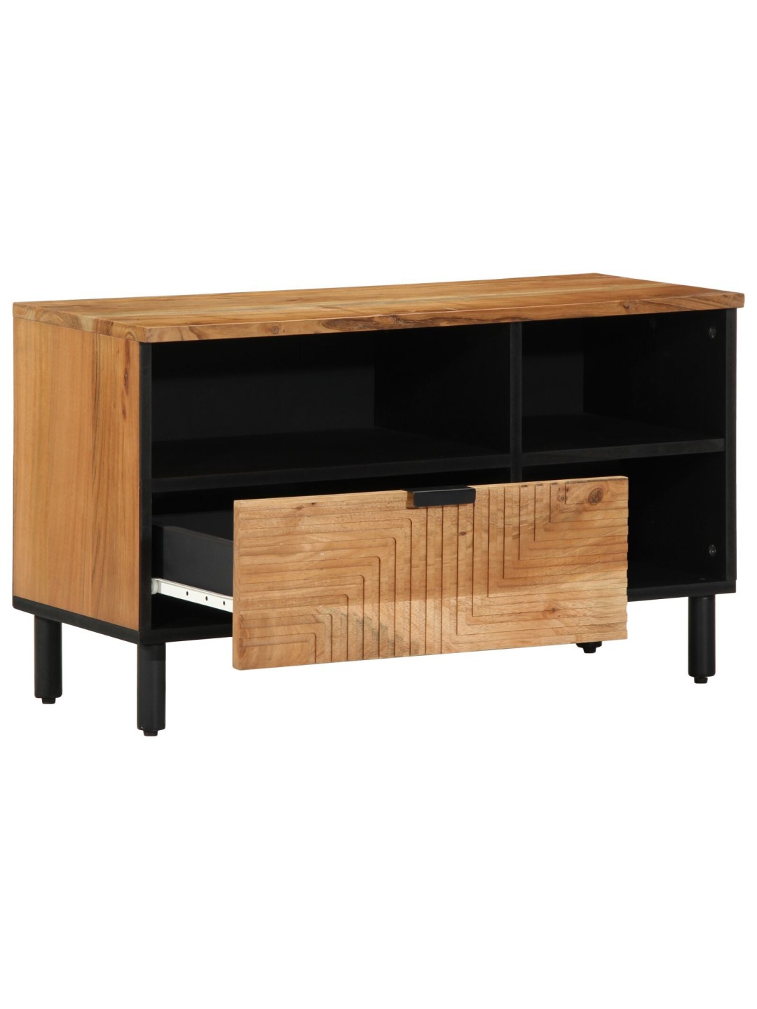 Tv-kaappi 80x33,5x46 cm täysi akaasiapuu