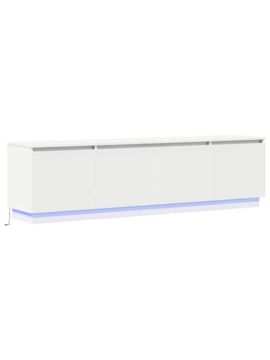 Tv-taso led-valaistuksella valkoinen 180x38x49 cm tekninen puu