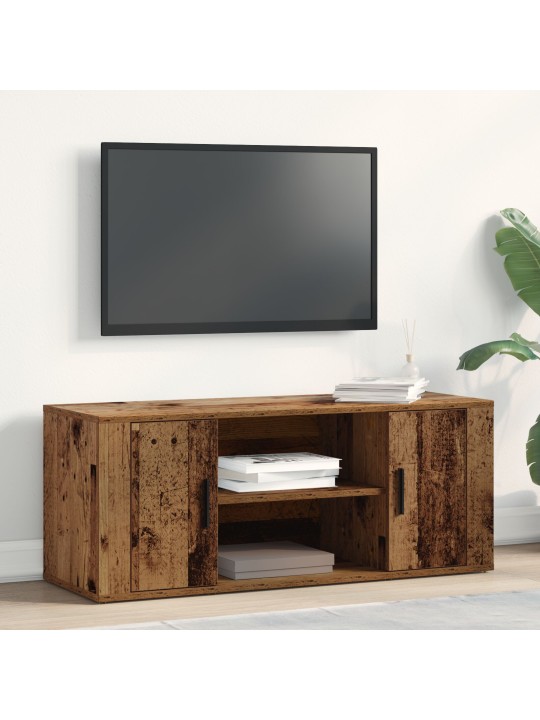 Tv-kaappi vanha puu 100x35x40 cm kustannettu puu