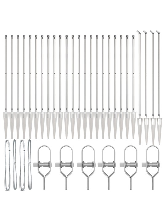 Aita postsit kärkikappaleella 26 kpl ø32 mm 140 cm galvanoitu teräs